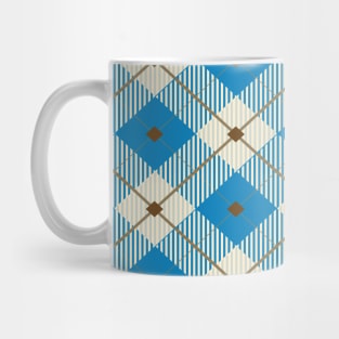 Blue Beige Plaid Mug